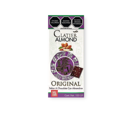 Clatier Chocolate Almendras 100 g – Barra Semiamarga con Trozos de Almendra | Cafeterías y Postres en México