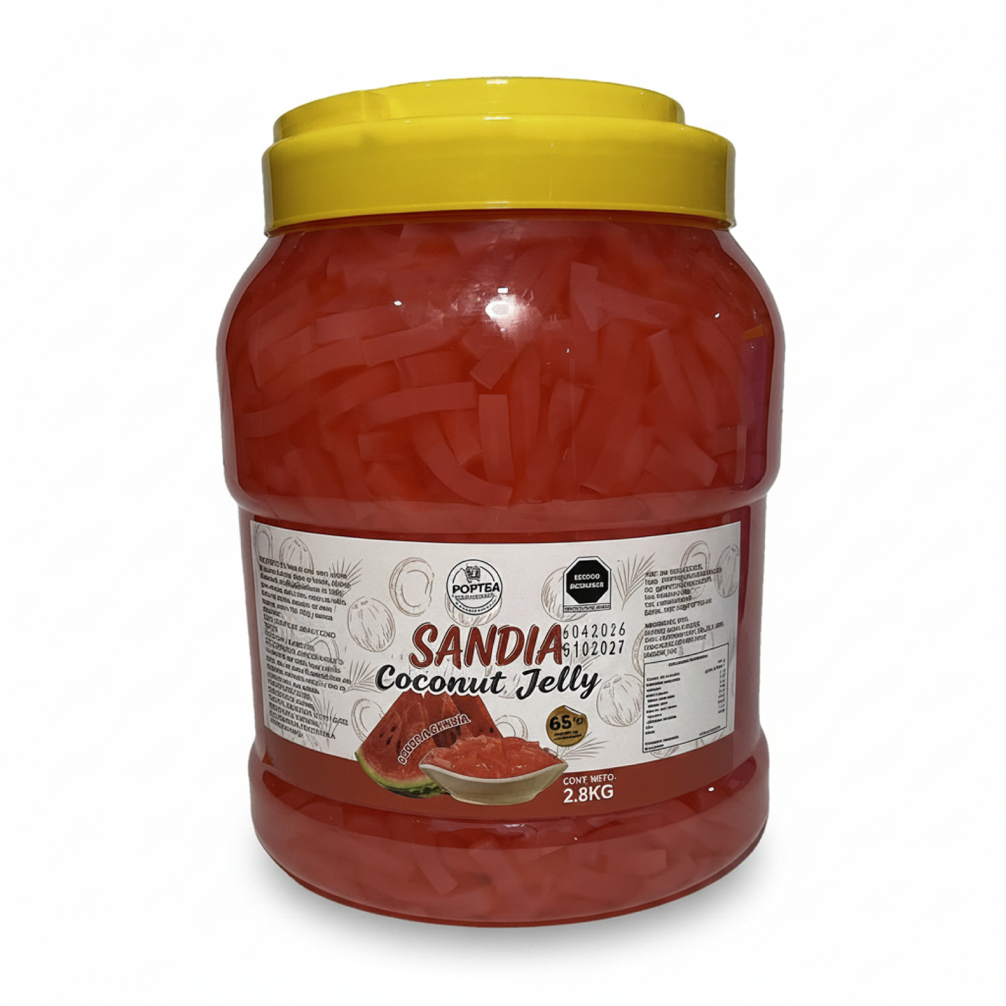 Bote de 2.8 kg de Coconut Jelly sabor sandía POP Tea