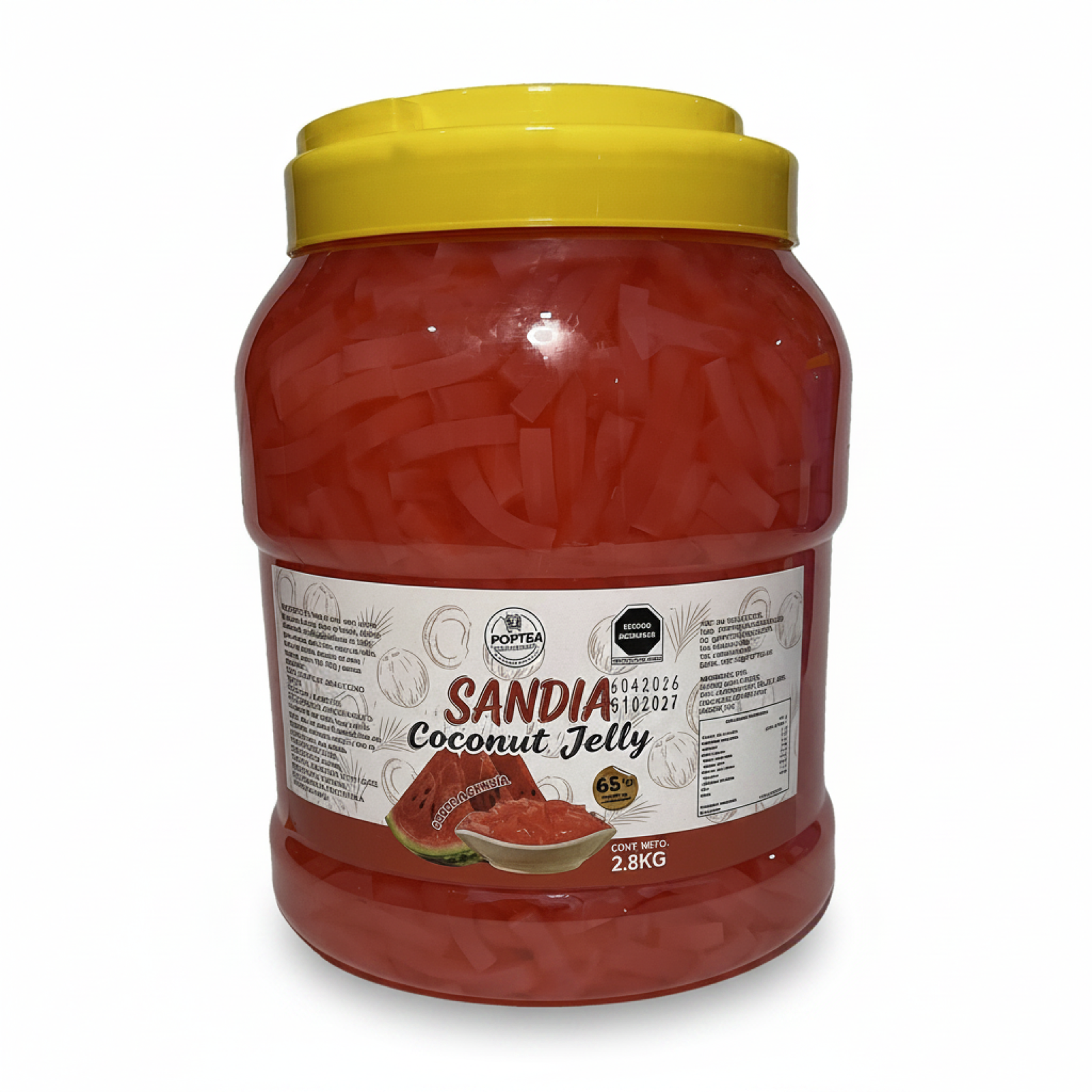 Bote de 2.8 kg de Coconut Jelly sabor sandía POP Tea