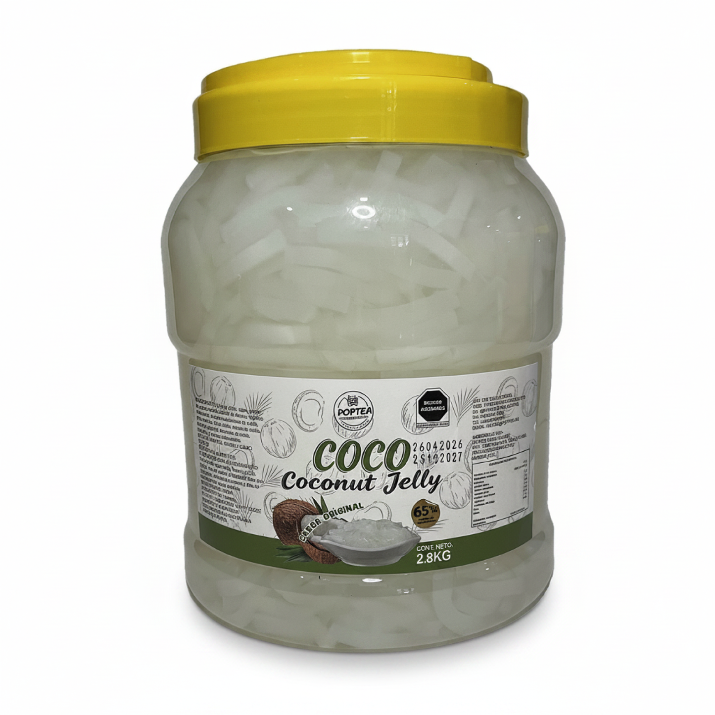 Bote de 2.8 kg de Coconut Jelly sabor coco POP Tea