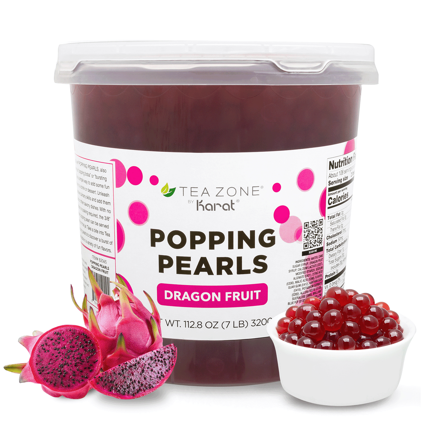 Bote de perlas explosivas de pitahaya Tea Zone 3.2 kg popping boba