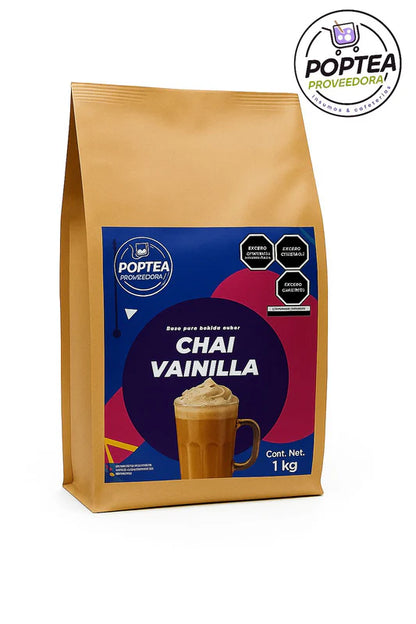Bolsa de polvo chai vainilla POP Tea 1 kg base para bebidas