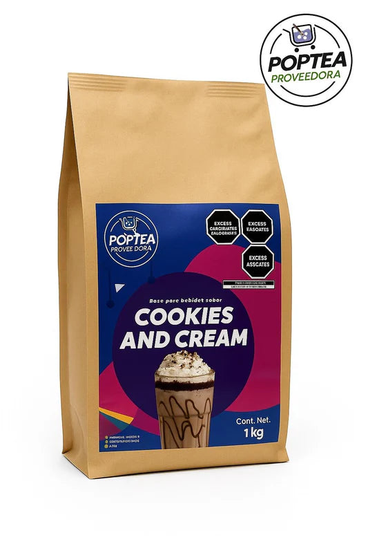 Bolsa de polvo cookies and cream POP Tea 1 kg base para bebidas