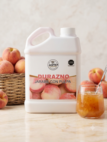 Jarabe de Durazno con Pulpa Pop Tea – Para Bubble Tea