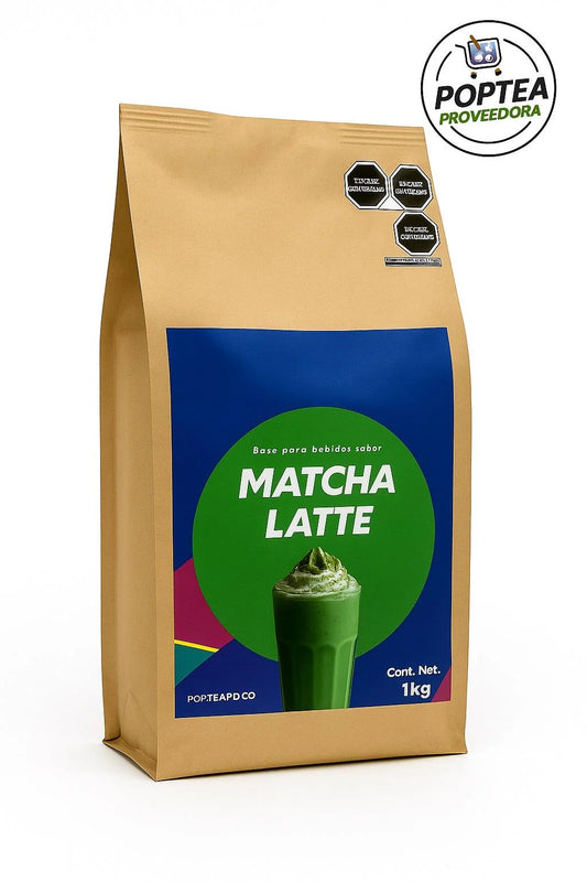 Bolsa de polvo matcha latte POP Tea 1 kg base para bebidas