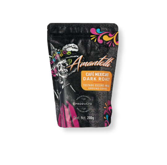 Bolsa de café Amantolli Catrina 200 g café mexicano tostado oscuro