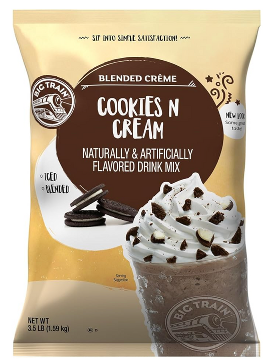 Big Train Mezcla en Polvo Cookies & Cream 1.59 kg – Base Cremosa para Bubble Tea y Frappés | Cafeterías en México