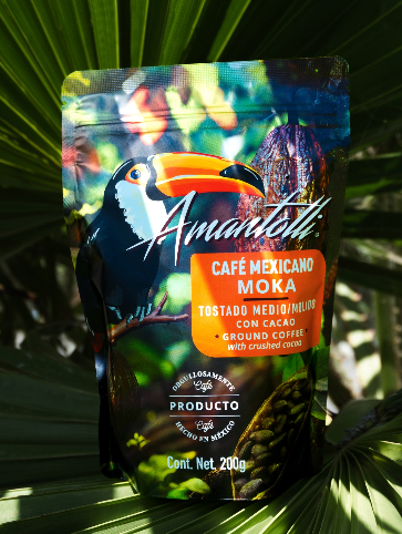 Amantolli Café Tucán Moka 200 g – Café de Especialidad Mexicano con Cacao
