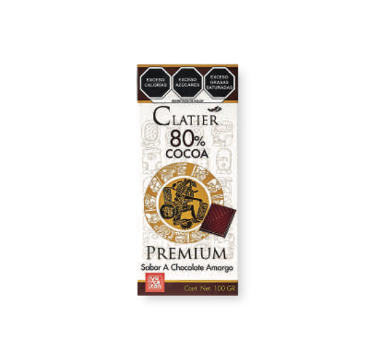 Clatier Chocolate Amargo 80% Cacao 100 g – Barra Premium de Especialidad | Cafeterías en México