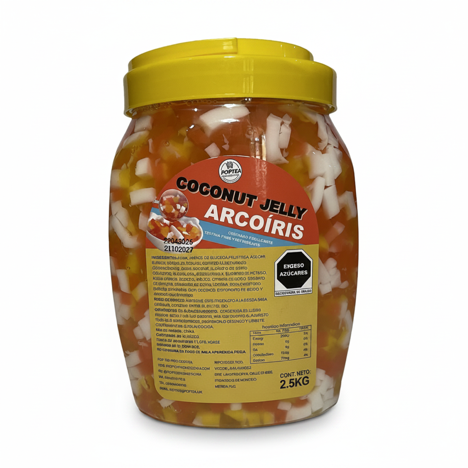 Bote de 2.5 kg de Coconut Jelly arcoíris POP Tea