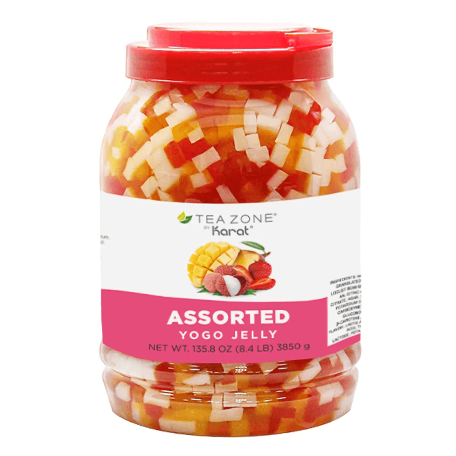 Bote de jelly de frutas mixtas Tea Zone 3.9 kg topping para bubble tea