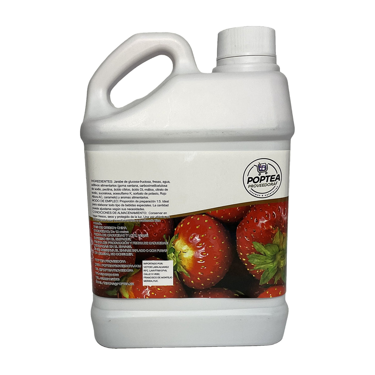 Jarabe de Fresa con Pulpa Pop Tea 1.9L — foto 2