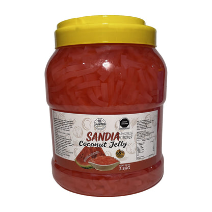 Etiqueta del bote de Coconut Jelly sabor sandía POP Tea 2.8 kg