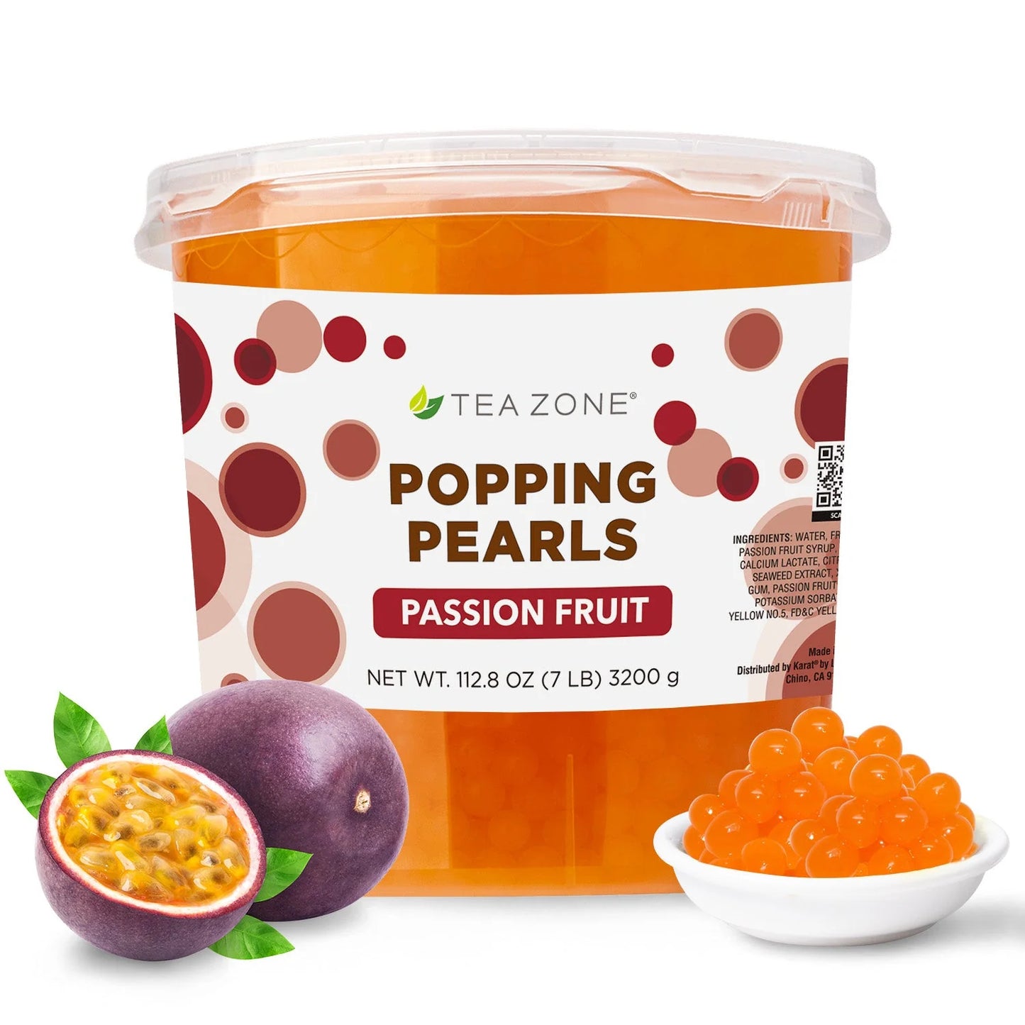 Bote de perlas explosivas de maracuyá Tea Zone 3.2 kg popping boba