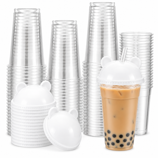 SET de 400 Vasos  de 600ml altos con Panda blanco-Vaso  tipo starbucks