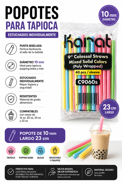 Popotes para Tapioca Gruesos – Caja 1600 pzas