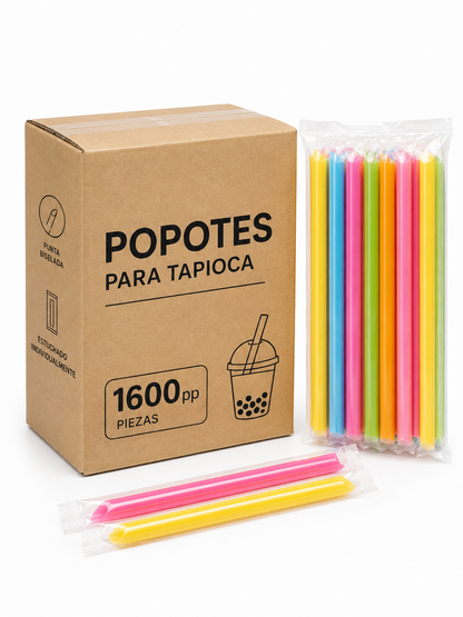 Popotes para Tapioca Gruesos – Caja 1600 pzas