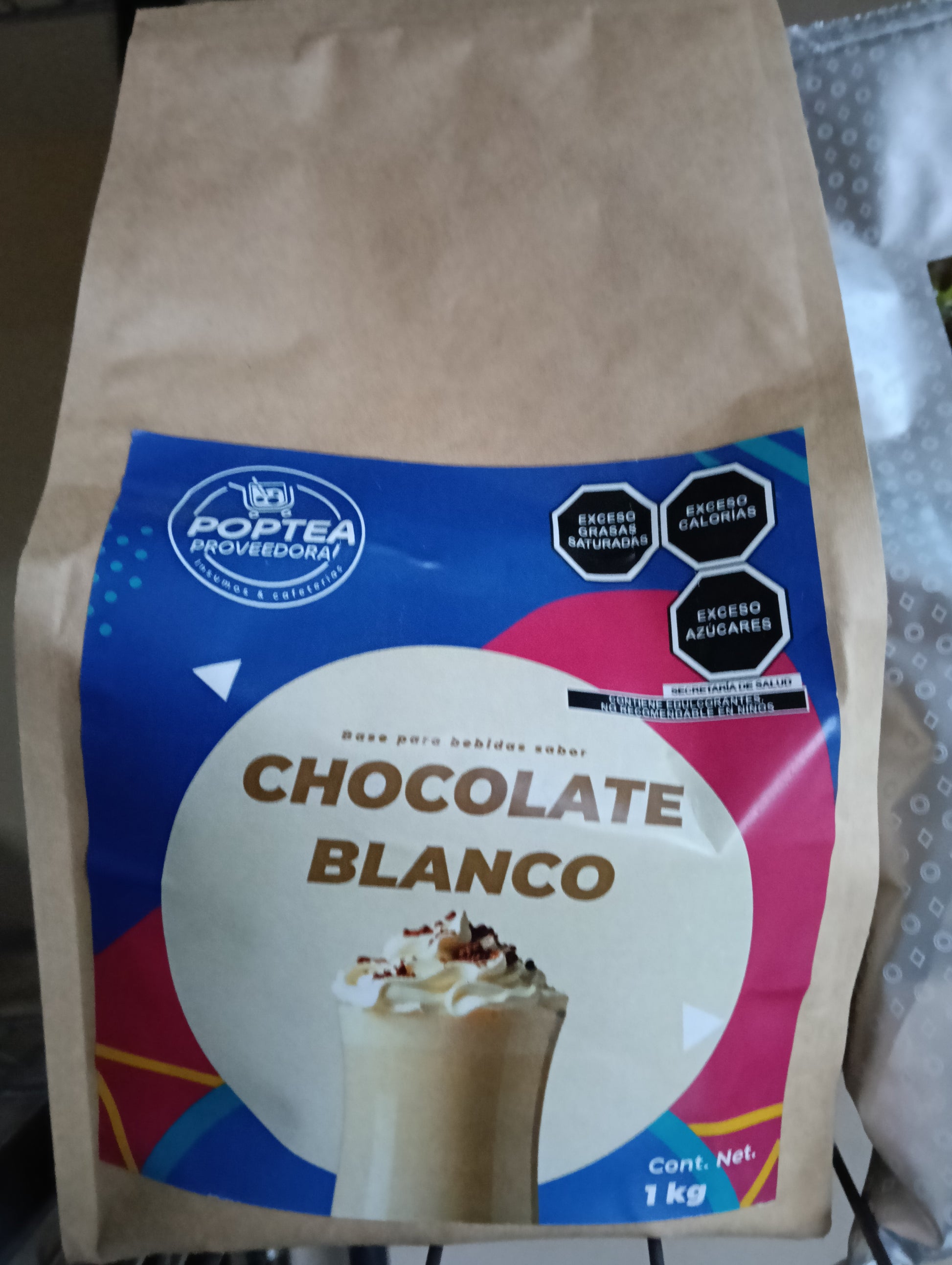 Bolsa de polvo de chocolate blanco POP Tea 1 kg base para bebidas
