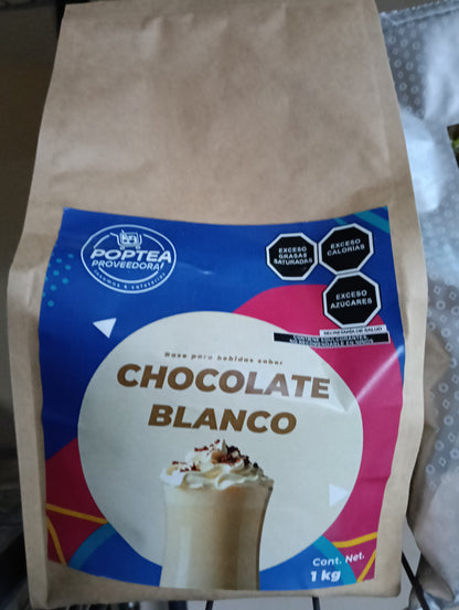Bolsa de polvo de chocolate blanco POP Tea 1 kg base para bebidas