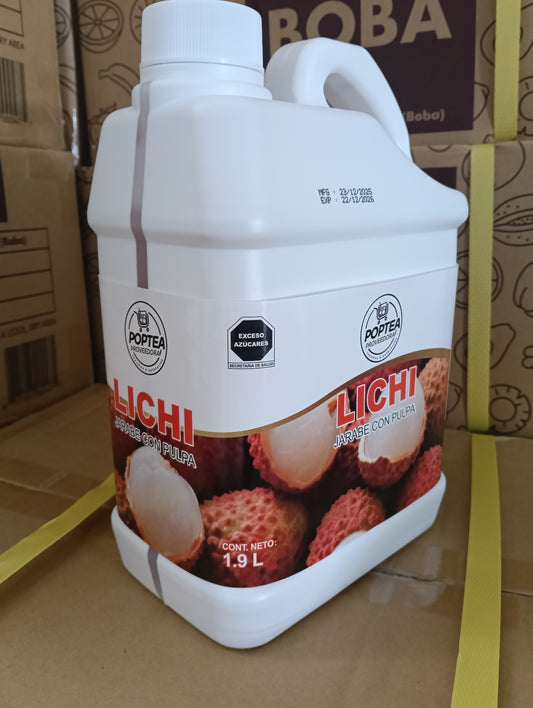 Envase de jarabe concentrado de lychee POP 2.5 kg