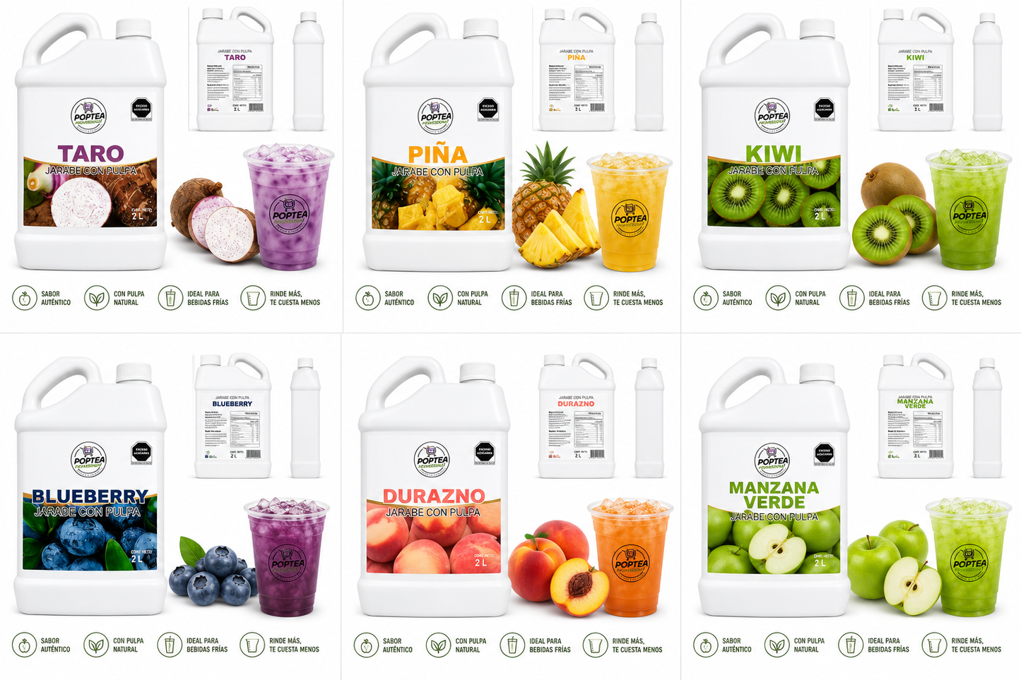 Jarabe de Kiwi con Pulpa Pop Tea – Concentrado