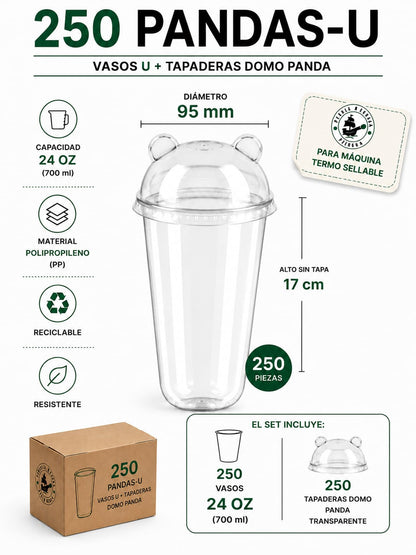 SET 250 Vasos U95-700ml + Panda - Ideal Frappé