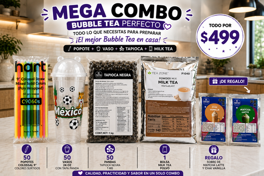 Combo Milk Tea + Tapioca - 50 piezas
