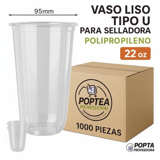 Caja de vasos tipo U de 700 ml para bubble tea